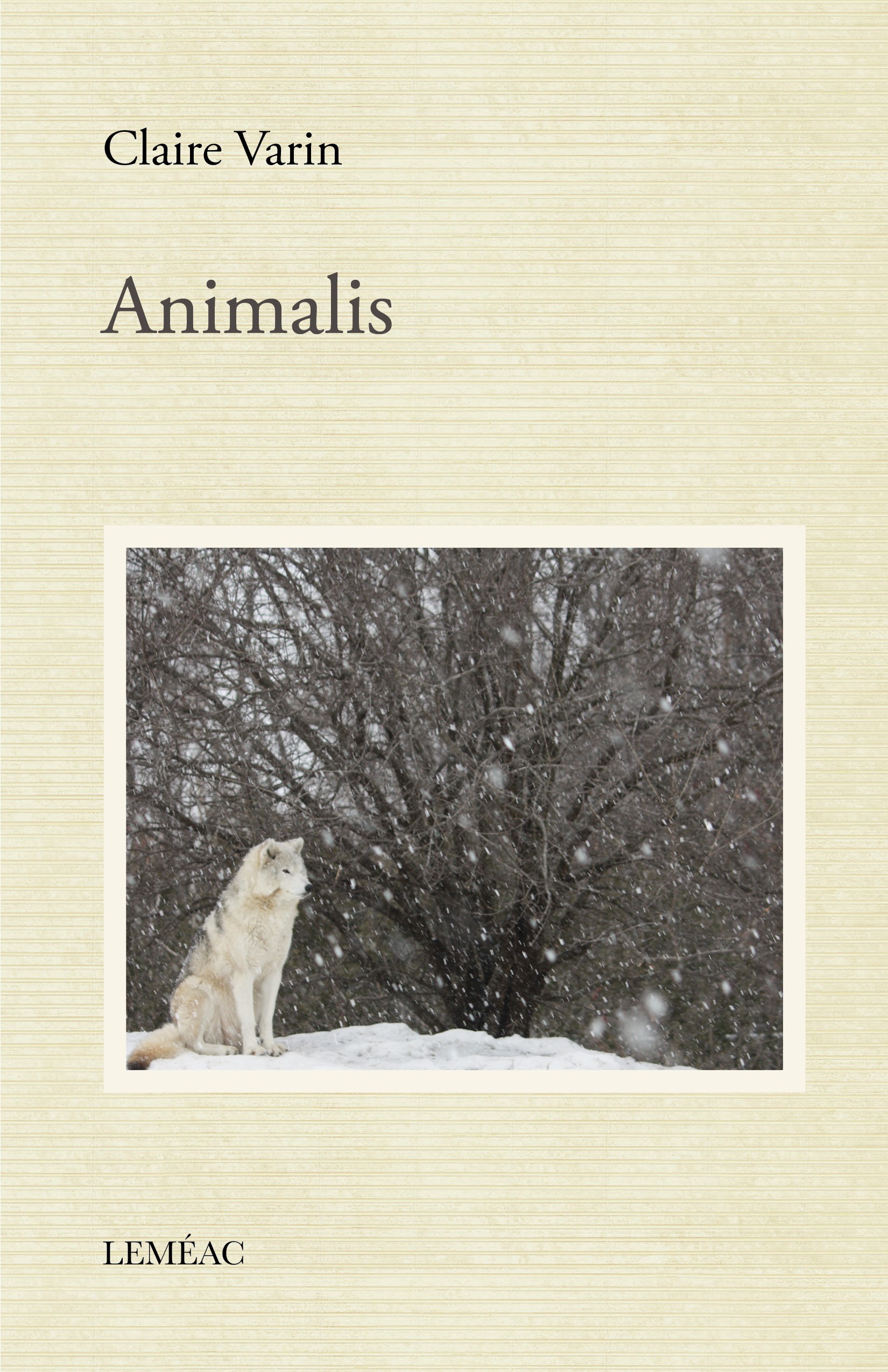 Couverture d'Animalis, essai littéraire deClaire Varin